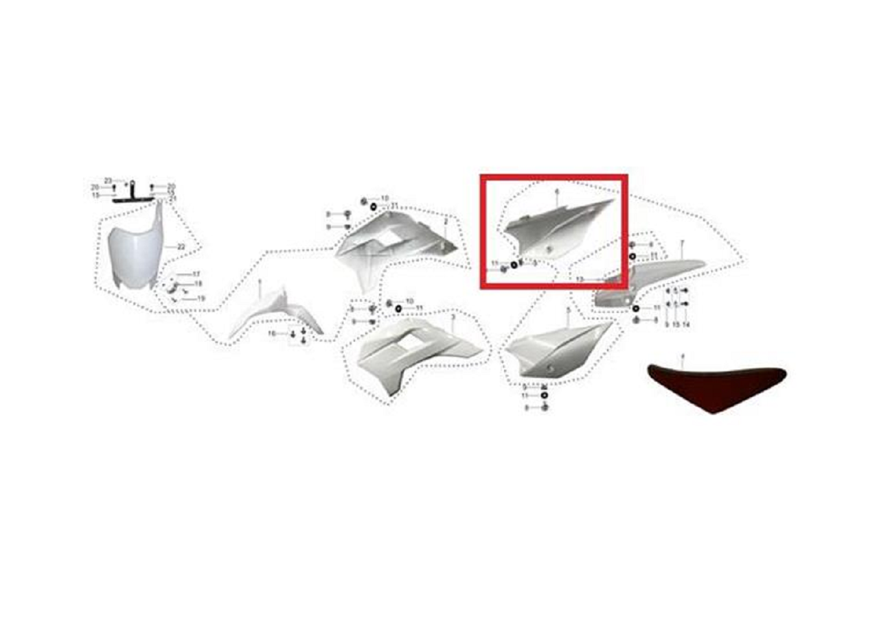 Kayo TT190R Arka Grenaj Sağ Beyaz Orjinal