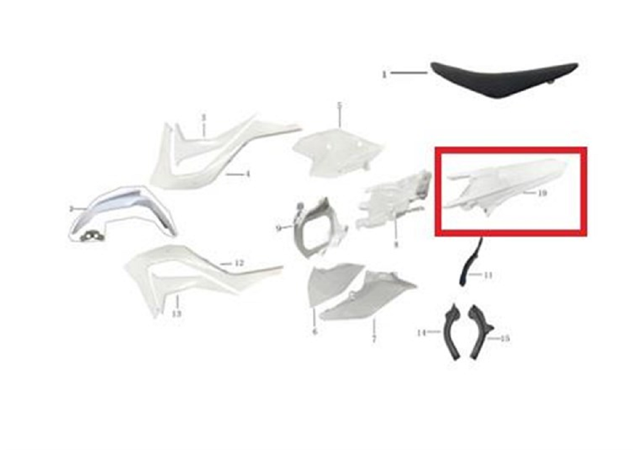 Kayo KT 250 Arka Çamurluk Beyaz Orjinal