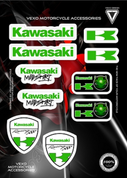 Kawasaki Sticker Seti X25 Yeşil VEXO