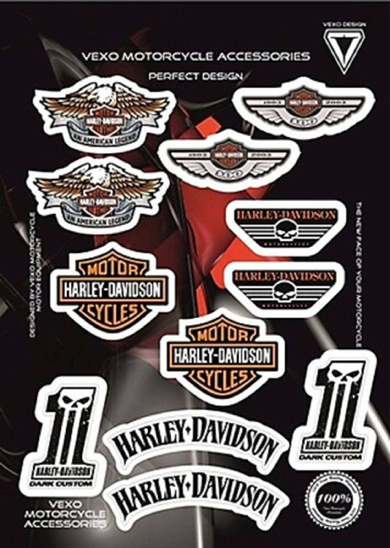 Motosiklet Stikcer Harley Vexo