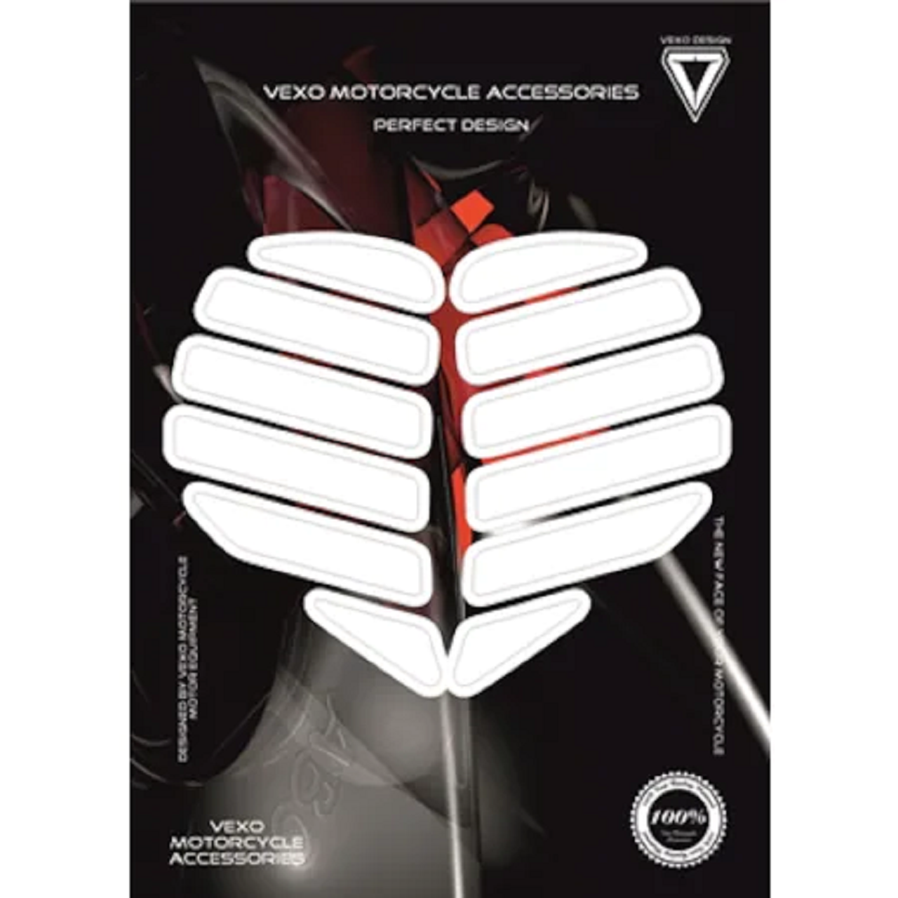 Motosiklet Depo Yan Pad X30 Beyaz VEXO