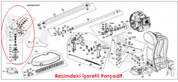 Tırpan Misina Dişli Gövdesi Orac Cg520 Öd İtal