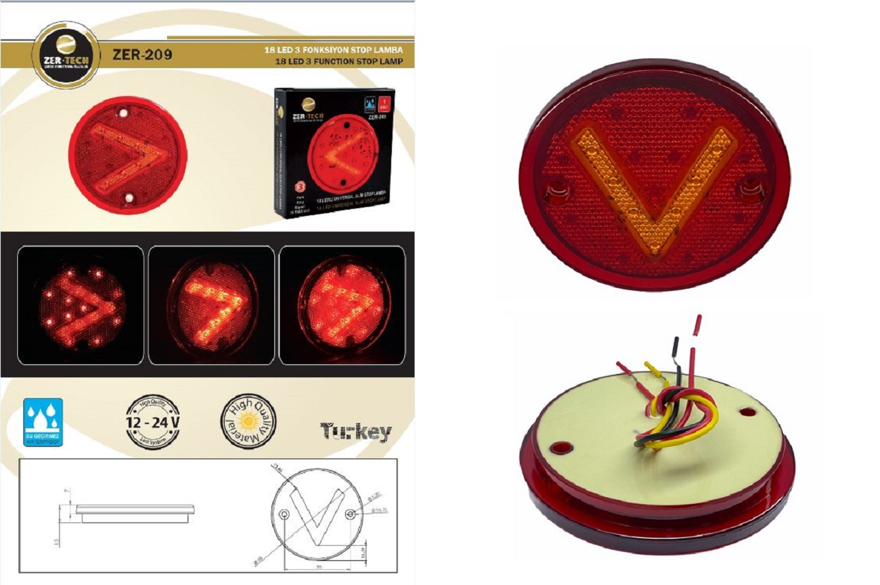 Motosiklet Stop Üniversal Oklu Yuvarlak Led Sinyal-Park Çap:10mm Prc