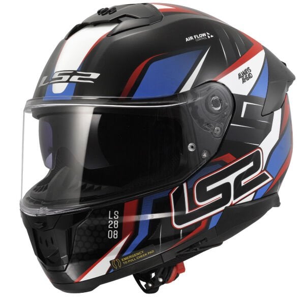 LS2 Stream 2 Kask Tinux Siyah-Kırmızı Beden:XL