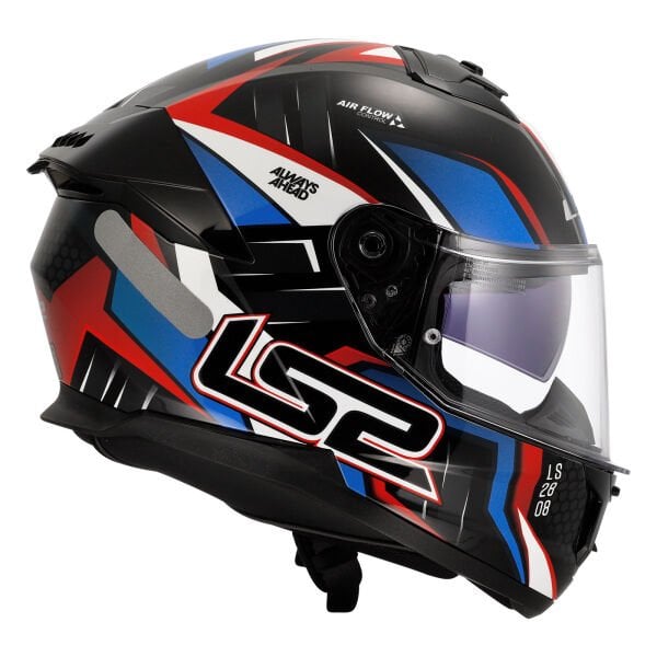 LS2 Stream 2 Kask Tinux Siyah-Kırmızı Beden:XL