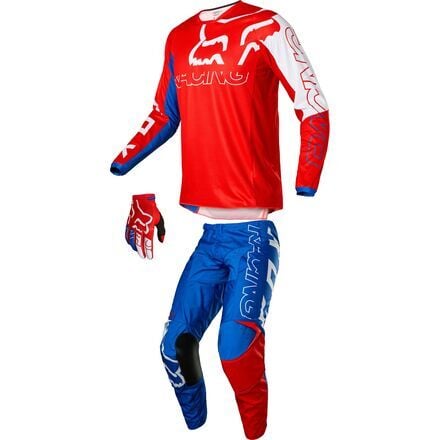 Fox 180 Skew Jersey Pantolon Takımı Kırmızı Mavi Beyaz Beden: XL