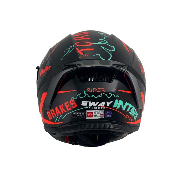 Sway 869 Drift Kask Black Red Beden: M