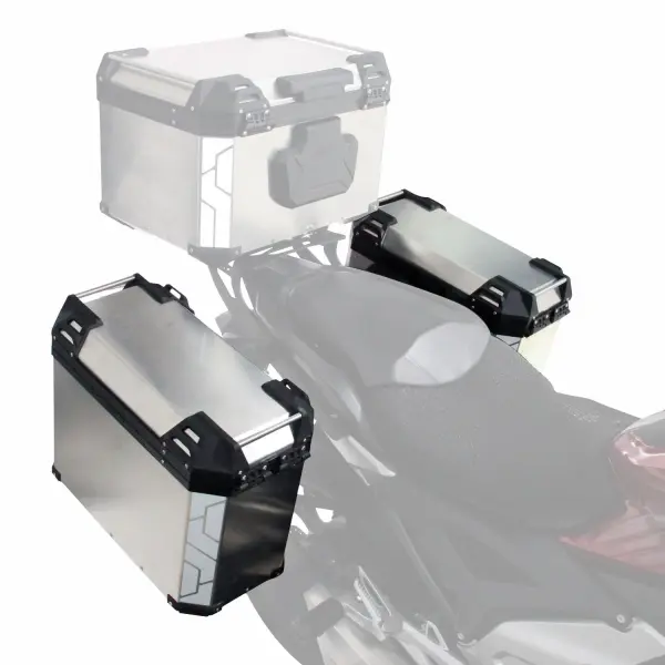 Motosiklet Universal 40 lt x 2 Alüminyum Motosiklet Yan Çanta Seti Gri GP Kompozit