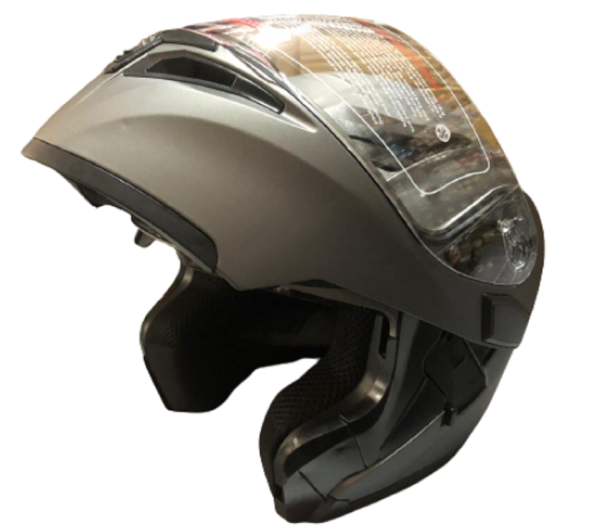 Motosiklet Kask Çene Açılır Vizörlü Mat Gri Beden: L JK-21