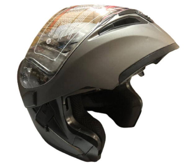 Motosiklet Kask Çene Açılır Vizörlü Mat Gri Beden: L JK-21