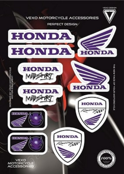 Motosiklet Stıcker Seti Honda Mavi Vexo
