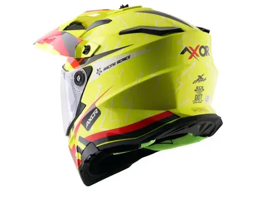 Axor 2025 X-Cross Kask Dual Visor Neon Yellow Red-NYR Beden: L