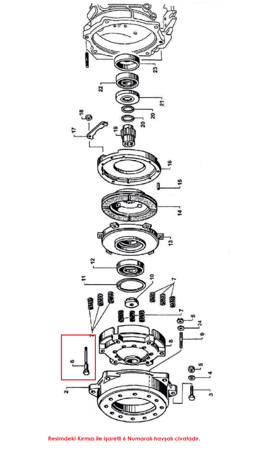 Taral Serisi Debriyaj Gövde Kapak Civatası Orjinal