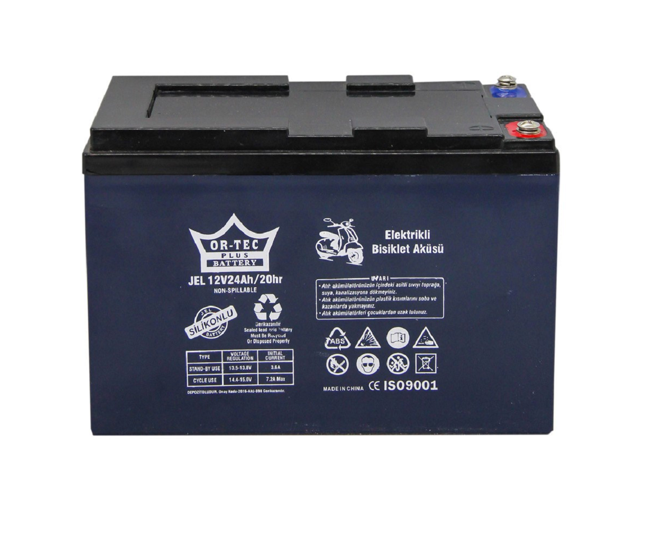 Akü 12v 24ah Yatık Ortec