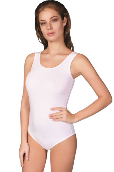 Bayan Body Çıtçıtlı Geniş Askılı L Beden Beyaz