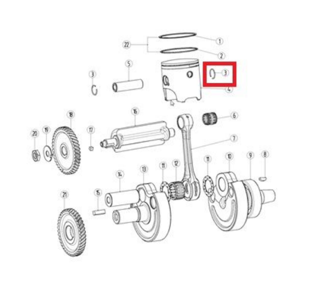 Kayo KT 250 Piston Pim Sekmanı Orjinal