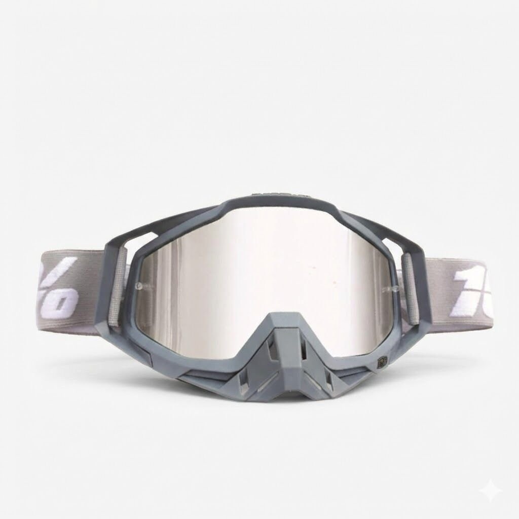 Motocross Gözlük Gri Renkli Cam %100