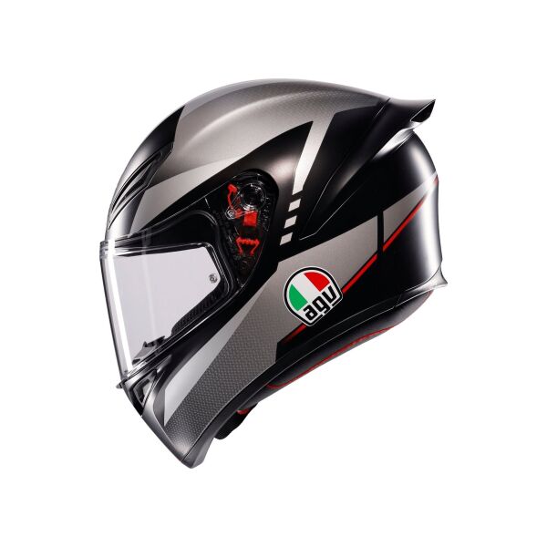 AGV Kask K1S Lap Matt Black-Grey-Red Beden: M