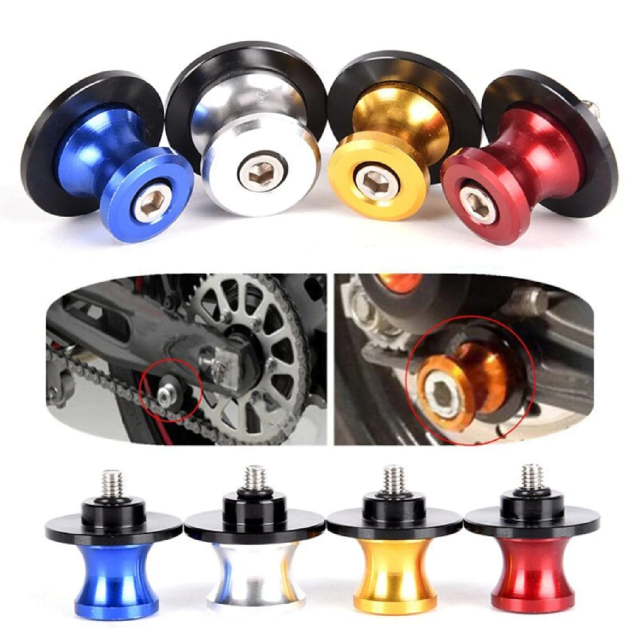 Motosiklet Sehpa Kaldırma Vidası 10mm Sarı RENİXPART