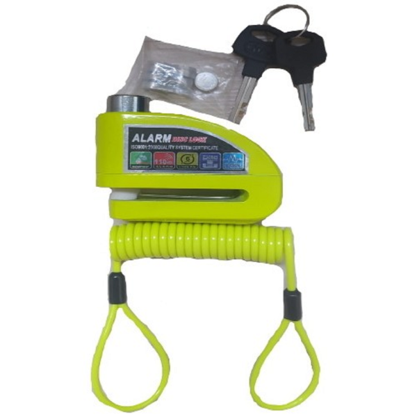 Motosiklet Disk Kilidi Alarmlı + Hatırlatıcı Kablo Sarı RENİXPART