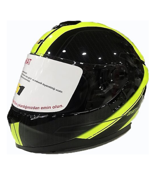 Motosiklet Kask RR-967 Siyah - Neon Beden:L AR-1 Monero