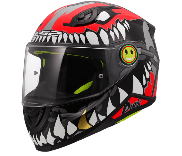 LS2 Kid Kask Punk Gri-Kırmızı Çocuk Beden: S