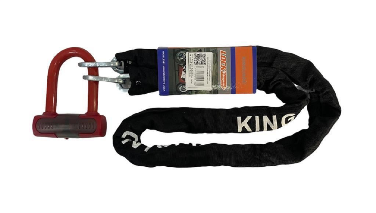 Zincirli Kilit 8X8X1500mm Kırmızı LOCK Kinguard Taiwan