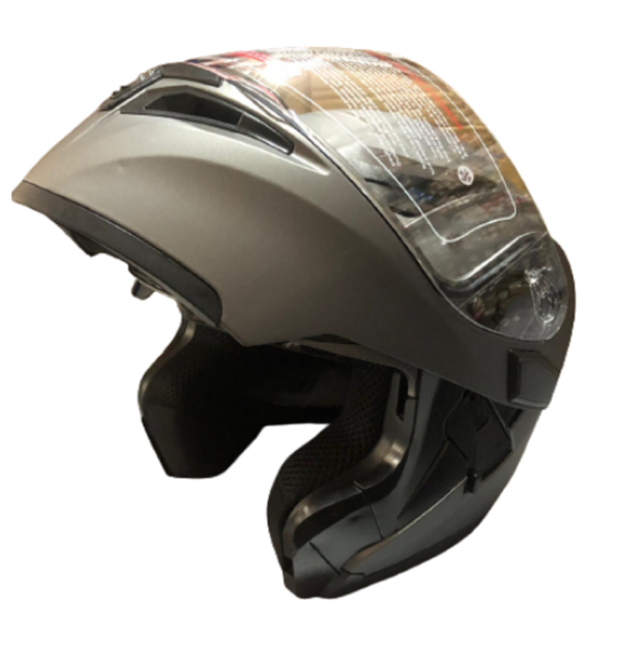 Motosiklet Kask Çene Açılır Vizörlü Mat Gri Beden: M JK-21