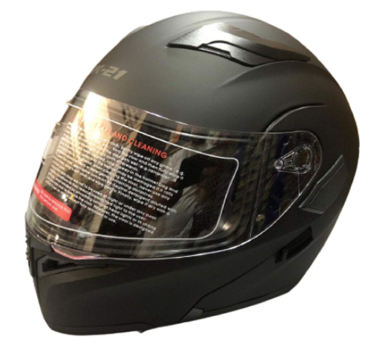 Motosiklet Kask Çene Açılır Vizörlü Mat Siyah Beden: M JK-21