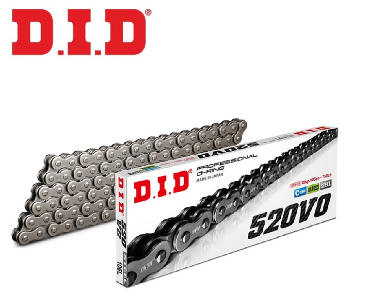 Motosiklet Zincir 520D 120L Oringli Çelik Link DID