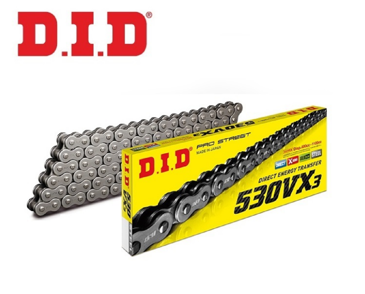 Motosiklet Zincir 530D VX3 120L X-Ring Çelik DID