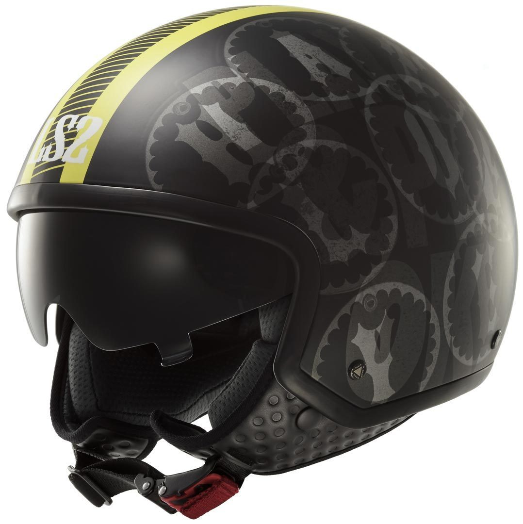 Motosiklet Kask Çenesiz Vizörlü Duo Neon Sarı Of561 Beden:s Ls2
