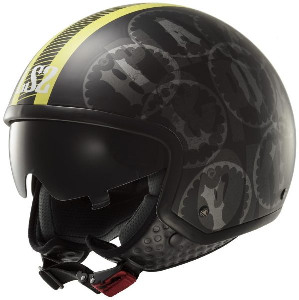 Motosiklet Kask Çenesiz Vizörlü Duo Neon Sarı Of561 Beden:l Ls2