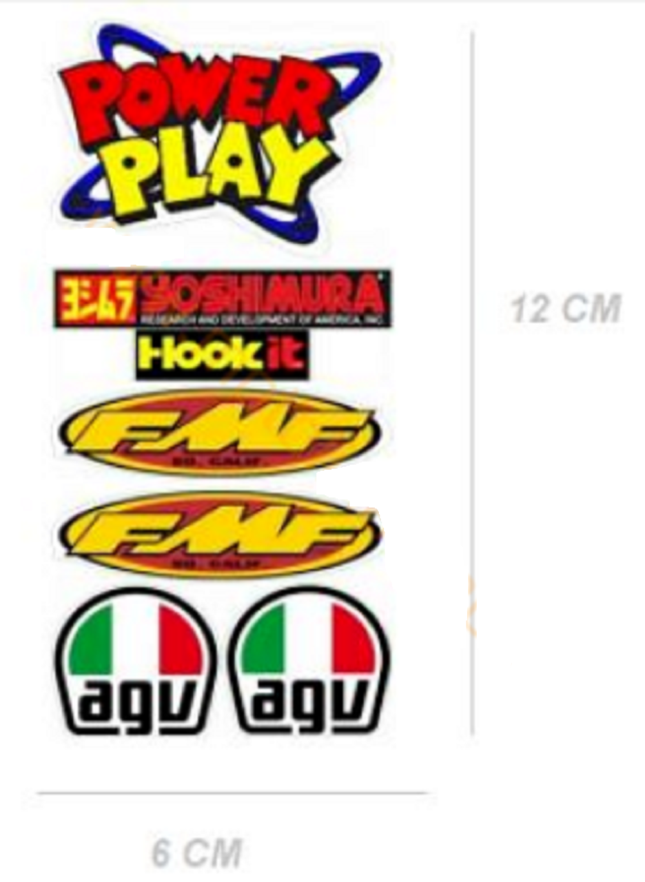 Motosiklet Sticker Seti Power Play Mini Set 6 Parça Yerli
