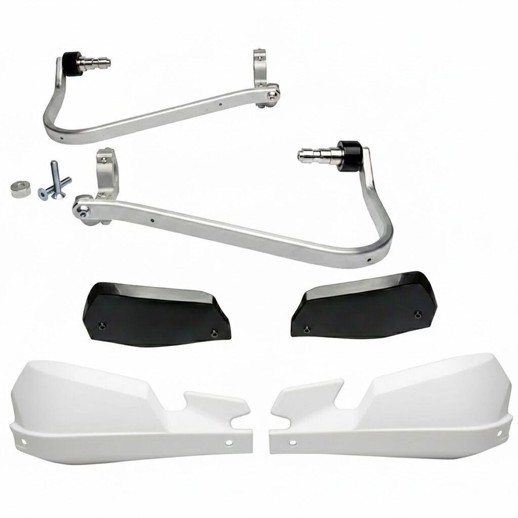 Motosiklet Elcik Koruma Takımı Demirli Brakbusters Modeli Beyaz Renixpart