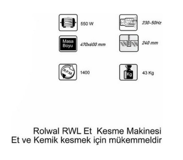 Rolwall Et Kesme Makinesi 550W
