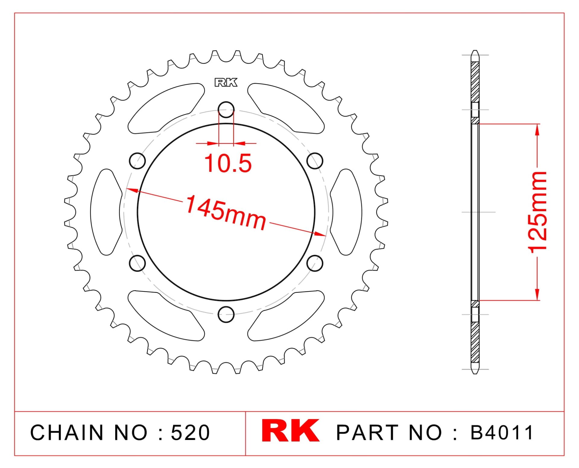 Motosiklet Arka B4011-45 RK