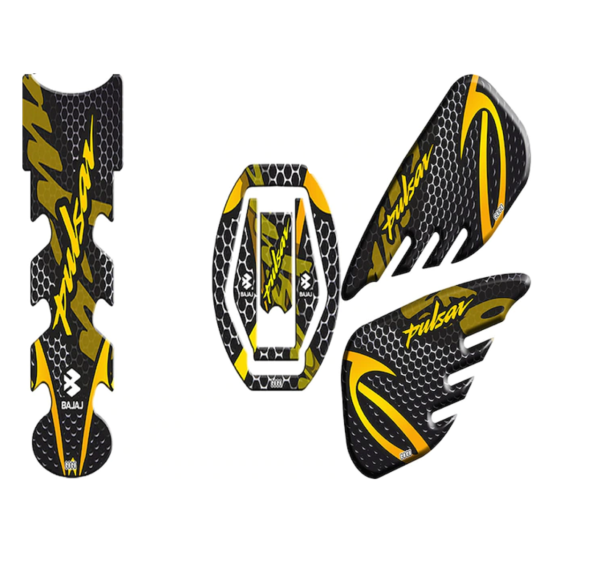 Bajaj Pulsar NS200 Tank Pad Set 003 Sarı - Karbon GOGO