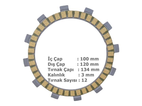 Cfmoto SR250 Debriyaj Balatası 6 Lı 12T 100-120-134mm PRC