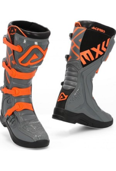 Motosiklet Bot X-TEAM Gri - Turuncu Beden:44 ACERBİS