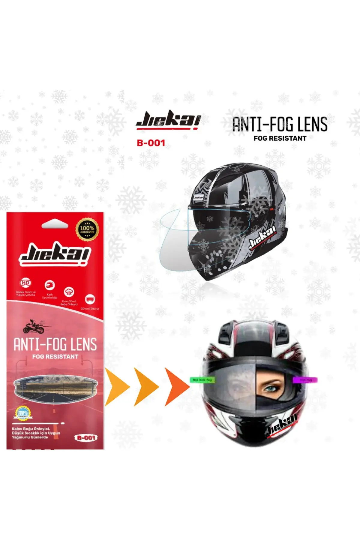 Motosiklet Kask Buhar Camı Jikea