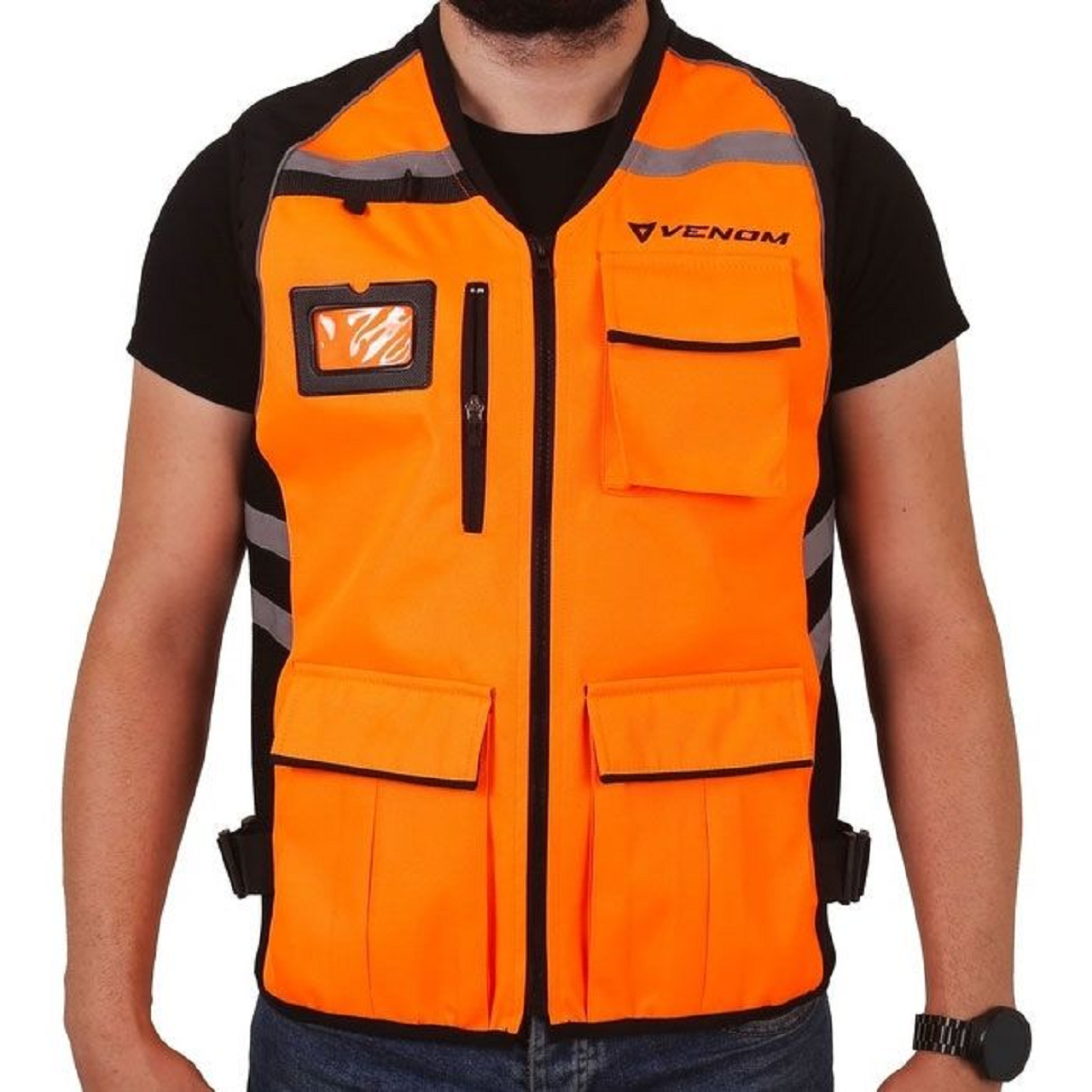 Motosiklet Reflektif Yelek Turuncu VN-911 Beden:XL VENOM