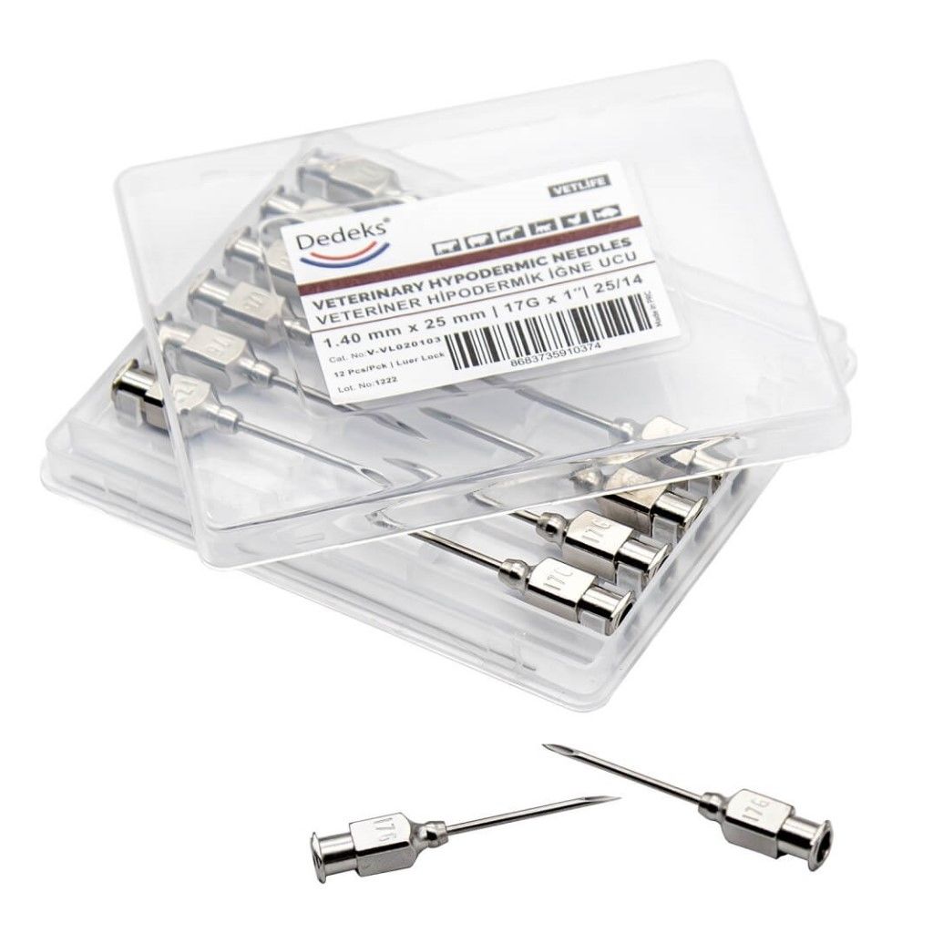Veteriner Metal İğne Çelik Enjektör Ucu 1.40 mm x 25 mm