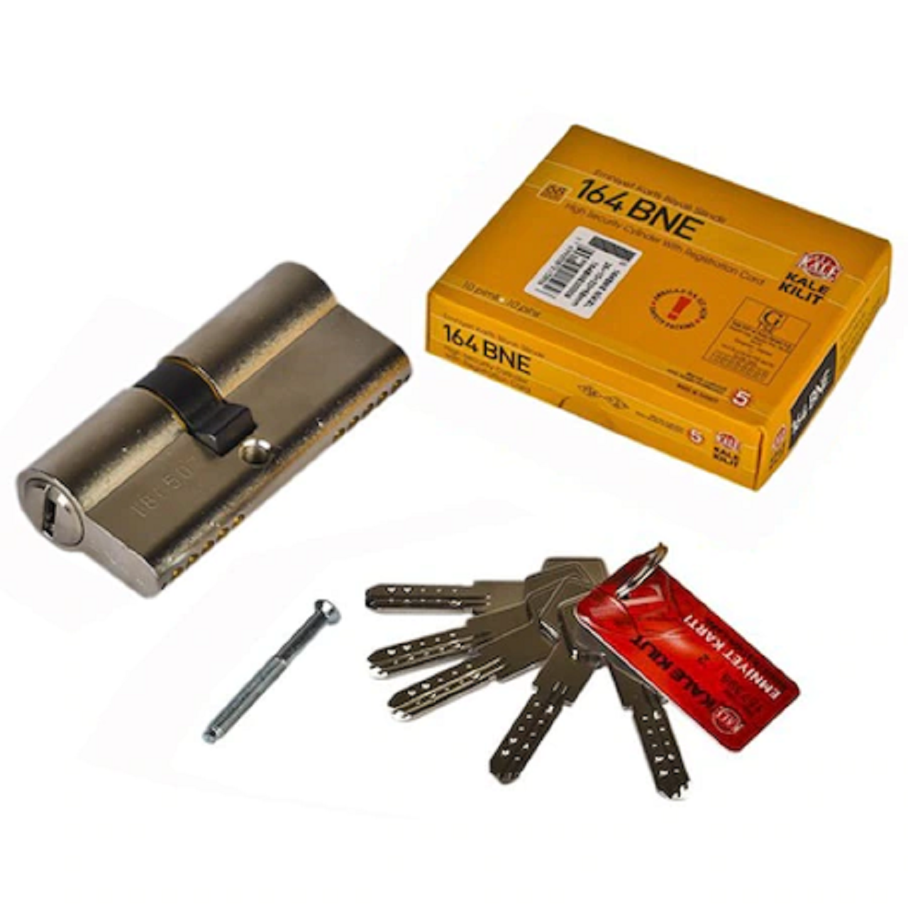 Kale Kilit 164 Bne Emniyet Kartlı Bilyalı Barel (68 Mm) Nikel