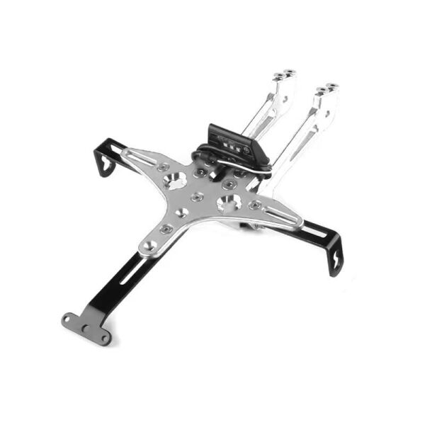 Motosiklet Katlanır Plakalık Üniversal Gümüş Aydınlatmalı GOGO