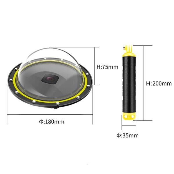 Telesin GoPro Hero 8 Uyumlu Dome Port Seti