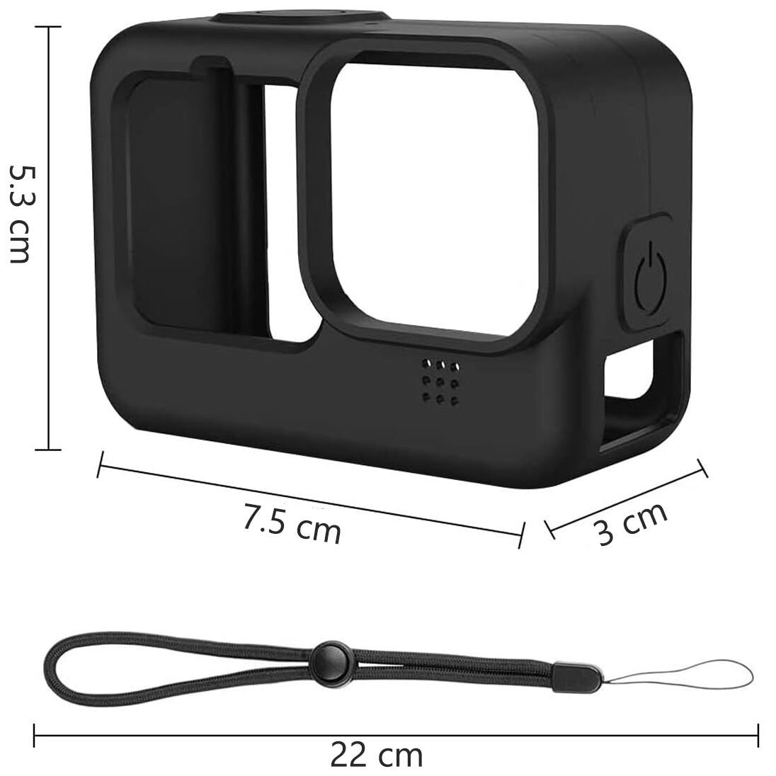 GoPro 9/10/11/12 Uyumlu Yumuşak Silikon Kamera Kılıfı + Lens Kapağı Koruyucu Çerçeve Kılıf