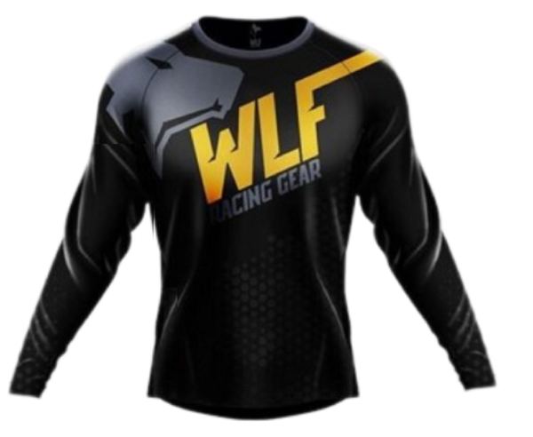 Motosiklet Enduro Jersey Üst Siyah - Turuncu Beden:3XL WLF RACİNG