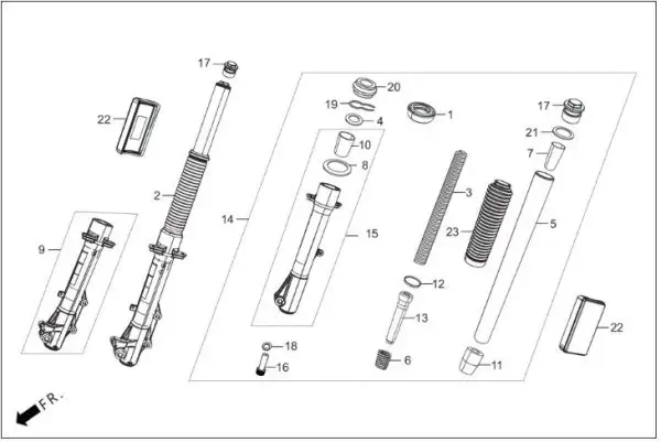 Hero Xpulse 200 Ön Amortisör Sağ Komple Orjinal