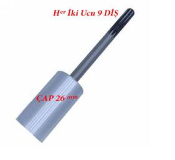 Tırpan Şaft Borusu Ve Mili Komple 26mm 9 Diş 153cm Empar